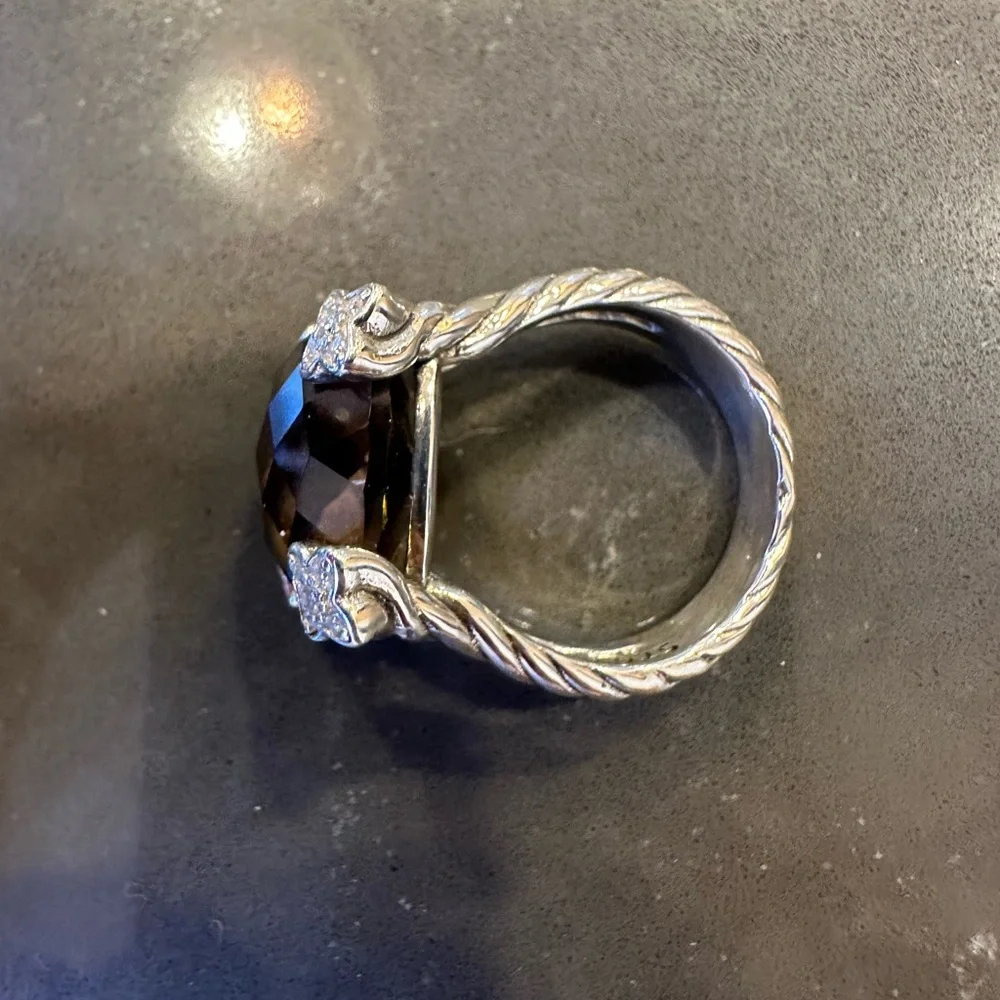 David Yurman Cushion Point Smokey Quartz size 7 ring - Picture 11 of 15